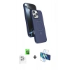 MARSİLYAN™- iPhone 16 Pro Max Kılıf İz Işık Koleksiyonu - Siyah 3D Antistatik Cam Ekran Koruyucu + Raze Metal Kamera Lens - BZ
