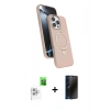 MARSİLYAN™- iPhone 16 Pro Max Kılıf İz Işık Koleksiyonu - Siyah 3D Antistatik Hayalet Cam Ekran Koruyucu + Raze Metal Kamera Lens - BZ