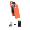 MARSİLYAN™- iPhone 16 Pro Max Kılıf İz Işık Koleksiyonu - Siyah 3D Antistatik Hayalet Cam Ekran Koruyucu + Bilvis Titan Kamera Lens - TMGI