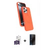 MARSİLYAN™- iPhone 16 Pro Max Kılıf İz Işık Koleksiyonu - Siyah 3D Antistatik Hayalet Cam Ekran Koruyucu + Bilvis Titan Kamera Lens - GS