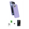 MARSİLYAN™- iPhone 16 Pro Max Kılıf İz Işık Koleksiyonu - Siyah 3D Antistatik Hayalet Cam Ekran Koruyucu + Raze Metal Kamera Lens - BZ