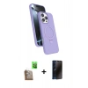 MARSİLYAN™- iPhone 16 Pro Max Kılıf İz Işık Koleksiyonu - Siyah 3D Antistatik Hayalet Cam Ekran Koruyucu + Raze Metal Kamera Lens - CLTM