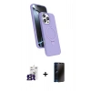 MARSİLYAN™- iPhone 16 Pro Max Kılıf İz Işık Koleksiyonu - Siyah 3D Antistatik Hayalet Cam Ekran Koruyucu + Bilvis Titan Kamera Lens - TMGI