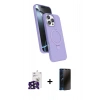 MARSİLYAN™- iPhone 16 Pro Max Kılıf İz Işık Koleksiyonu - Siyah 3D Antistatik Hayalet Cam Ekran Koruyucu + Bilvis Titan Kamera Lens - SH