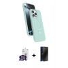 MARSİLYAN™- iPhone 16 Pro Max Kılıf İz Işık Koleksiyonu - Siyah 3D Antistatik Hayalet Cam Ekran Koruyucu + Bilvis Titan Kamera Lens - GS