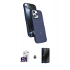 MARSİLYAN™- iPhone 16 Pro Max Kılıf İz Işık Koleksiyonu - Siyah 3D Antistatik Hayalet Cam Ekran Koruyucu + Bilvis Titan Kamera Lens - TMGI