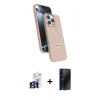 MARSİLYAN™- iPhone 16 Pro Max Kılıf İz Işık Koleksiyonu - Siyah 3D Antistatik Hayalet Cam Ekran Koruyucu + Bilvis Titan Kamera Lens - TMGI