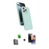 MARSİLYAN™- iPhone 16 Pro Max Kılıf İz Işık Koleksiyonu - Siyah 3D Antistatik Mat Seramik Nano Ekran Koruyucu + Raze Metal Kamera Lens - SH