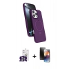 MARSİLYAN™- iPhone 16 Pro Max Kılıf İz Işık Koleksiyonu - Siyah 3D Antistatik Mat Seramik Nano Ekran Koruyucu + Bilvis Titan Kamera Lens - GS