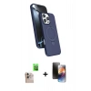 MARSİLYAN™- iPhone 16 Pro Max Kılıf İz Işık Koleksiyonu - Siyah 3D Antistatik Mat Seramik Nano Ekran Koruyucu + Raze Metal Kamera Lens - NLGY