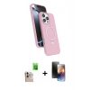 MARSİLYAN™- iPhone 16 Pro Max Kılıf İz Işık Koleksiyonu - Siyah 3D Antistatik Mat Seramik Nano Ekran Koruyucu + Raze Metal Kamera Lens - NLGY