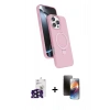 MARSİLYAN™- iPhone 16 Pro Max Kılıf İz Işık Koleksiyonu - Siyah 3D Antistatik Mat Seramik Nano Ekran Koruyucu + Bilvis Titan Kamera Lens - SH