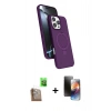 MARSİLYAN™- iPhone 16 Pro Max Kılıf İz Işık Koleksiyonu - Siyah 3D Antistatik Mat Seramik Nano Ekran Koruyucu + Raze Metal Kamera Lens - CLTM