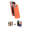 MARSİLYAN™- iPhone 16 Pro Max Kılıf İz Işık Koleksiyonu - Siyah 3D Antistatik Mat Seramik Nano Ekran Koruyucu + Pers Alüminyum Kamera Lens - CLTM