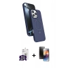 MARSİLYAN™- iPhone 16 Pro Max Kılıf İz Işık Koleksiyonu - Siyah 3D Antistatik Mat Seramik Nano Ekran Koruyucu + Bilvis Titan Kamera Lens - GS