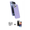 MARSİLYAN™- iPhone 16 Pro Max Kılıf İz Işık Koleksiyonu - Siyah 3D Antistatik Mat Seramik Nano Ekran Koruyucu + Pers Alüminyum Kamera Lens - GS
