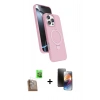 MARSİLYAN™- iPhone 16 Pro Max Kılıf İz Işık Koleksiyonu - Siyah 3D Antistatik Mat Seramik Nano Ekran Koruyucu + Raze Metal Kamera Lens - CLTM
