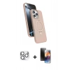 MARSİLYAN™- iPhone 16 Pro Max Kılıf İz Işık Koleksiyonu - Siyah 3D Antistatik Mat Seramik Nano Ekran Koruyucu + Pers Alüminyum Kamera Lens - GS