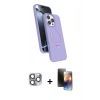 MARSİLYAN™- iPhone 16 Pro Max Kılıf İz Işık Koleksiyonu - Siyah 3D Antistatik Mat Seramik Nano Ekran Koruyucu + Pers Alüminyum Kamera Lens - GI