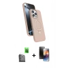 MARSİLYAN™- iPhone 16 Pro Max Kılıf İz Işık Koleksiyonu - Siyah 3D Antistatik Mat Seramik Nano Ekran Koruyucu + Raze Metal Kamera Lens - SH
