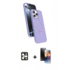 MARSİLYAN™- iPhone 16 Pro Max Kılıf İz Işık Koleksiyonu - Siyah 3D Antistatik Mat Seramik Nano Ekran Koruyucu + Gold PVD Metal Kamera Lens