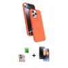 MARSİLYAN™- iPhone 16 Pro Max Kılıf İz Işık Koleksiyonu - Siyah 3D Antistatik Mat Seramik Nano Ekran Koruyucu + Raze Metal Kamera Lens - NLGY