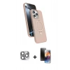MARSİLYAN™- iPhone 16 Pro Max Kılıf İz Işık Koleksiyonu - Siyah 3D Antistatik Mat Seramik Nano Ekran Koruyucu + Pers Alüminyum Kamera Lens - GI