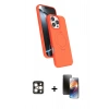 MARSİLYAN™- iPhone 16 Pro Max Kılıf İz Işık Koleksiyonu - Siyah 3D Antistatik Mat Seramik Nano Ekran Koruyucu + Gold PVD Metal Kamera Lens