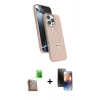 MARSİLYAN™- iPhone 16 Pro Max Kılıf İz Işık Koleksiyonu - Siyah 3D Antistatik Mat Seramik Nano Ekran Koruyucu + Raze Metal Kamera Lens - CLTM