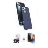 MARSİLYAN™- iPhone 16 Pro Max Kılıf İz Işık Koleksiyonu - Siyah 3D Antistatik Mat Seramik Nano Ekran Koruyucu + Bilvis Titan Kamera Lens - SH