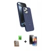 MARSİLYAN™- iPhone 16 Pro Max Kılıf İz Işık Koleksiyonu - Siyah 3D Antistatik Mat Seramik Nano Ekran Koruyucu + Raze Metal Kamera Lens - CLTM