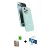 MARSİLYAN™- iPhone 16 Pro Max Kılıf İz Işık Koleksiyonu - Siyah 3D Antistatik Seramik Nano Ekran Koruyucu + Raze Metal Kamera Lens - CLTM