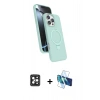 MARSİLYAN™- iPhone 16 Pro Max Kılıf İz Işık Koleksiyonu - Siyah 3D Antistatik Seramik Nano Ekran Koruyucu + Siyah PVD Metal Kamera Lens