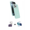 MARSİLYAN™- iPhone 16 Pro Max Kılıf İz Işık Koleksiyonu - Siyah 3D Antistatik Seramik Nano Ekran Koruyucu + Bilvis Titan Kamera Lens - GS