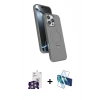 MARSİLYAN™- iPhone 16 Pro Max Kılıf İz Işık Koleksiyonu - Siyah 3D Antistatik Seramik Nano Ekran Koruyucu + Bilvis Titan Kamera Lens - GS