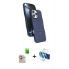 MARSİLYAN™- iPhone 16 Pro Max Kılıf İz Işık Koleksiyonu - Siyah 3D Antistatik Seramik Nano Ekran Koruyucu + Raze Metal Kamera Lens - NLGY