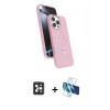 MARSİLYAN™- iPhone 16 Pro Max Kılıf İz Işık Koleksiyonu - Siyah 3D Antistatik Seramik Nano Ekran Koruyucu + Siyah PVD Metal Kamera Lens