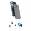 MARSİLYAN™- iPhone 16 Pro Max Kılıf İz Işık Koleksiyonu - Siyah 3D Antistatik Seramik Nano Ekran Koruyucu + Raze Metal Kamera Lens - BZ