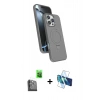 MARSİLYAN™- iPhone 16 Pro Max Kılıf İz Işık Koleksiyonu - Siyah 3D Antistatik Seramik Nano Ekran Koruyucu + Raze Metal Kamera Lens - SH