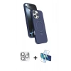 MARSİLYAN™- iPhone 16 Pro Max Kılıf İz Işık Koleksiyonu - Siyah 3D Antistatik Seramik Nano Ekran Koruyucu + Pers Alüminyum Kamera Lens - GS