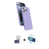 MARSİLYAN™- iPhone 16 Pro Max Kılıf İz Işık Koleksiyonu - Siyah 3D Antistatik Seramik Nano Ekran Koruyucu + Bilvis Titan Kamera Lens - TMGI