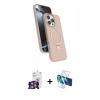 MARSİLYAN™- iPhone 16 Pro Max Kılıf İz Işık Koleksiyonu - Siyah 3D Antistatik Seramik Nano Ekran Koruyucu + Bilvis Titan Kamera Lens - GS