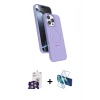MARSİLYAN™- iPhone 16 Pro Max Kılıf İz Işık Koleksiyonu - Siyah 3D Antistatik Seramik Nano Ekran Koruyucu + Bilvis Titan Kamera Lens - GS