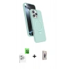MARSİLYAN™- iPhone 16 Pro Max Kılıf İz Işık Koleksiyonu - Siyah Bilvis 3D Cam Ekran Koruyucu + Raze Metal Kamera Lens - BZ
