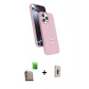 MARSİLYAN™- iPhone 16 Pro Max Kılıf İz Işık Koleksiyonu - Siyah Bilvis 3D Cam Ekran Koruyucu + Raze Metal Kamera Lens - CLTM