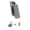 MARSİLYAN™- iPhone 16 Pro Max Kılıf İz Işık Koleksiyonu - Siyah Bilvis 3D Cam Ekran Koruyucu + Bilvis Titan Kamera Lens - GS