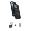 MARSİLYAN™- iPhone 16 Pro Max Kılıf İz Işık Koleksiyonu - Siyah Bilvis 3D Cam Ekran Koruyucu + Bilvis Titan Kamera Lens - GS