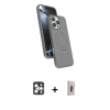 MARSİLYAN™- iPhone 16 Pro Max Kılıf İz Işık Koleksiyonu - Siyah Bilvis 3D Cam Ekran Koruyucu + PVD Metal Kamera Lens - GS