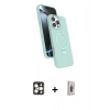 MARSİLYAN™- iPhone 16 Pro Max Kılıf İz Işık Koleksiyonu - Siyah Bilvis 3D Cam Ekran Koruyucu + PVD Metal Kamera Lens - GD