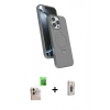 MARSİLYAN™- iPhone 16 Pro Max Kılıf İz Işık Koleksiyonu - Siyah Bilvis 3D Cam Ekran Koruyucu + Raze Metal Kamera Lens - NLGY